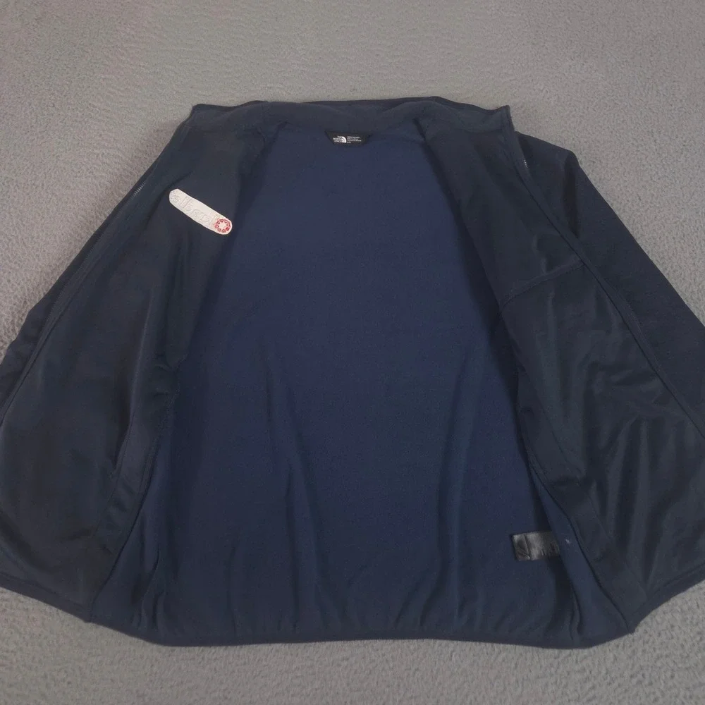 The North Face Jacket Mens L Navy Skyline Full-Zip Fleece Kradle Logo Pocket